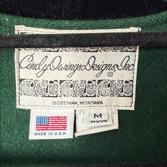 Cindy Ourings Designs Womens Wool Embroidered Yellowstone Fall Nature Overcoat M - Picture 2 of 15